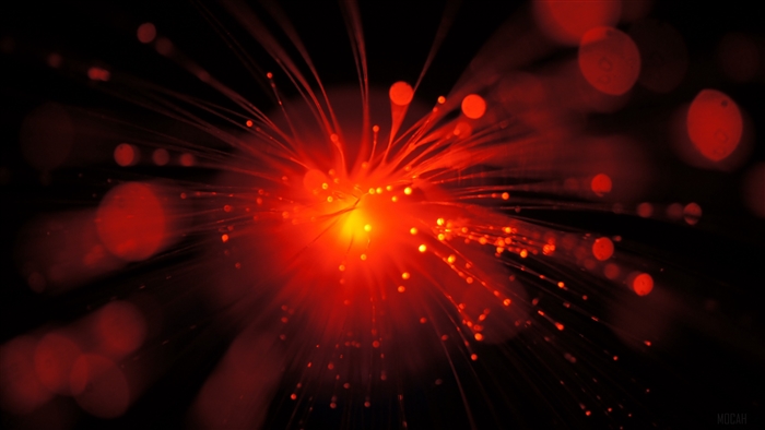 Abstract red fiber optic lights 4K