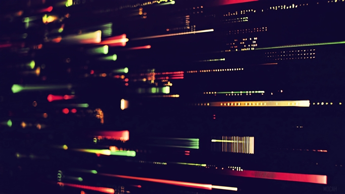 Abstract light streaks in red and green 4K