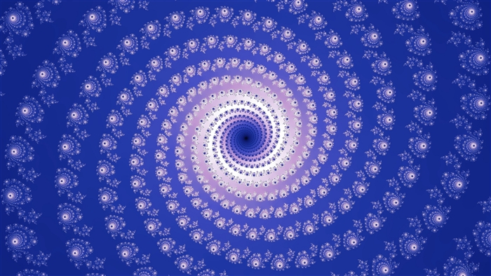 Fractal spiral pattern in blue and purple 4K