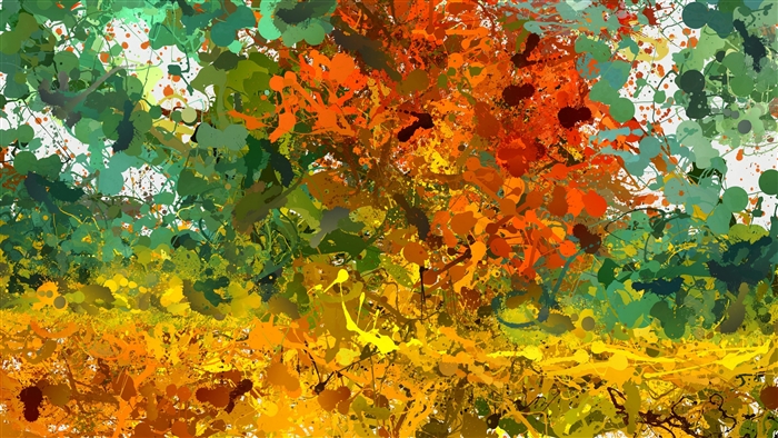 Abstract paint stains in bright colors 4K