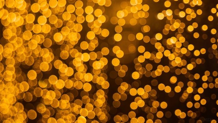 Bokeh lights in golden yellow and orange