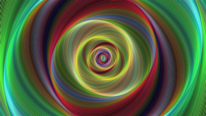 Colorful fractal spiral with lines 4K