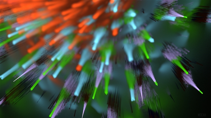 Colorful fractal explosion with rays 4K