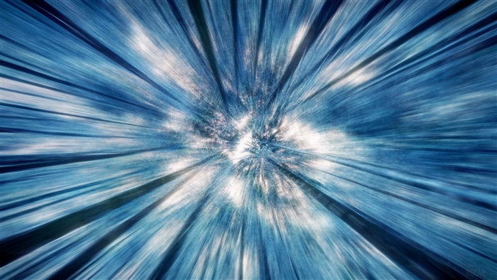 Abstract light rays through trees 4K