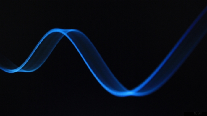 Blue wave line on black background 4K