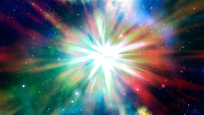Colorful cosmic explosion with stars 4K