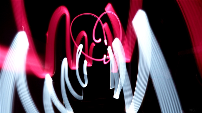 Lightpainting with red and white lines 4K
