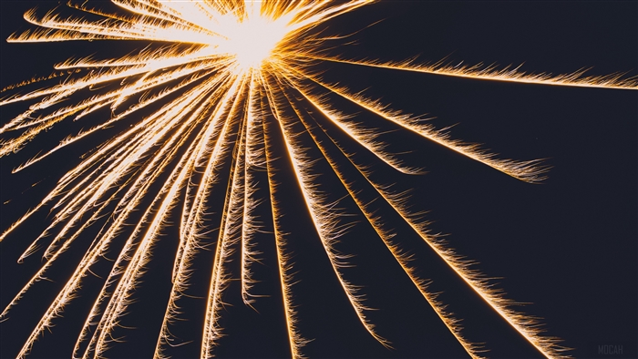 Golden Sparks from Fireworks 4K
