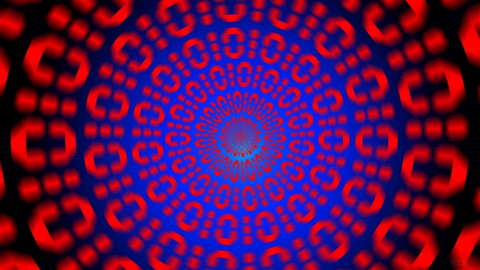 Red and blue abstract optical illusion 4K