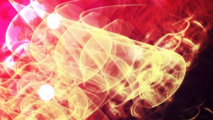 Abstract red and yellow wavy lines 4K