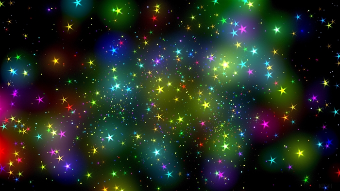 Colorful stars shining in the dark 4K