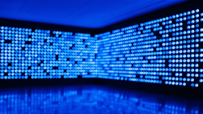 Blue dots on a wall and floor 4K