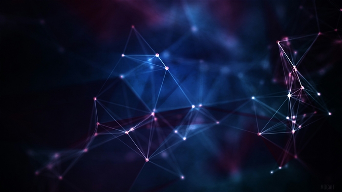 Abstract Network of Glowing Points and Lines