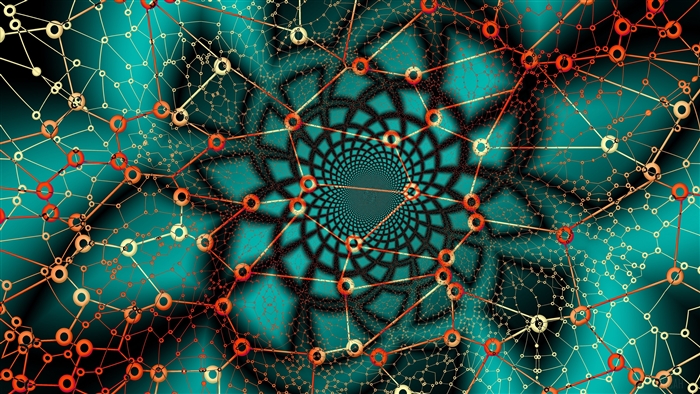Abstract network of lines and circles in 4K