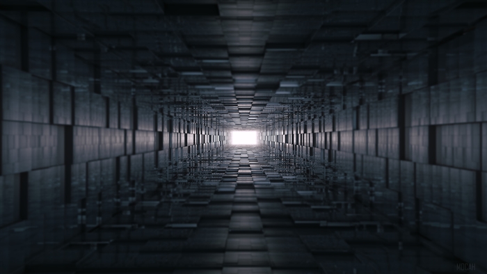 Abstract Dark Geometric Tunnel 4K