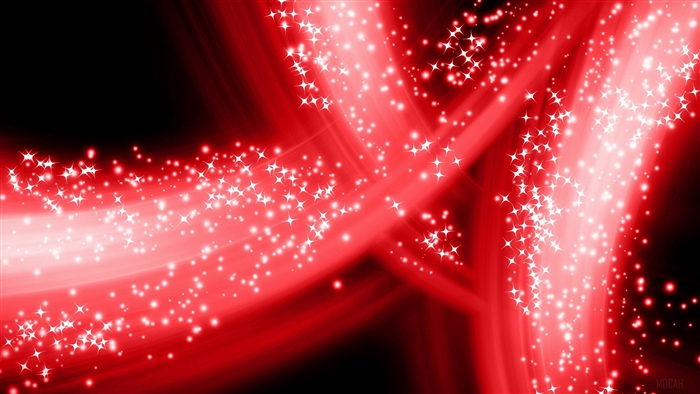 Abstract red light streaks with sparkles on black background 4K
