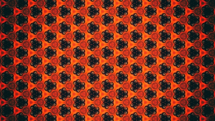 Orange and black floral pattern 4K