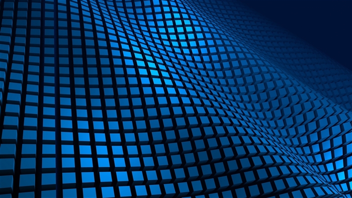 Blue 3D Cubes Pattern 4K
