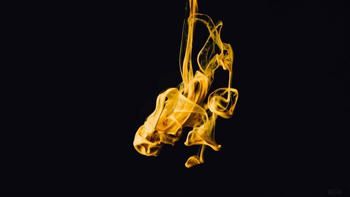 Abstract yellow smoke clumps in 4K