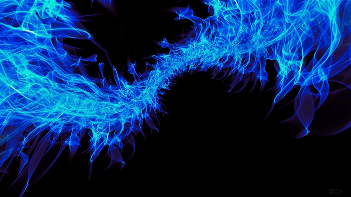 Blue flame patterns abstraction 4K