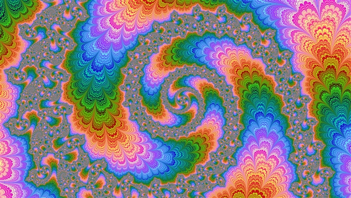 Multicolored fractal spiral patterns 4K