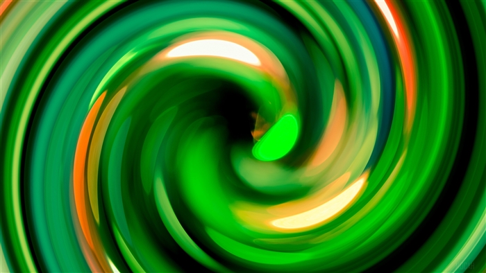Abstract green spiral spin 4K