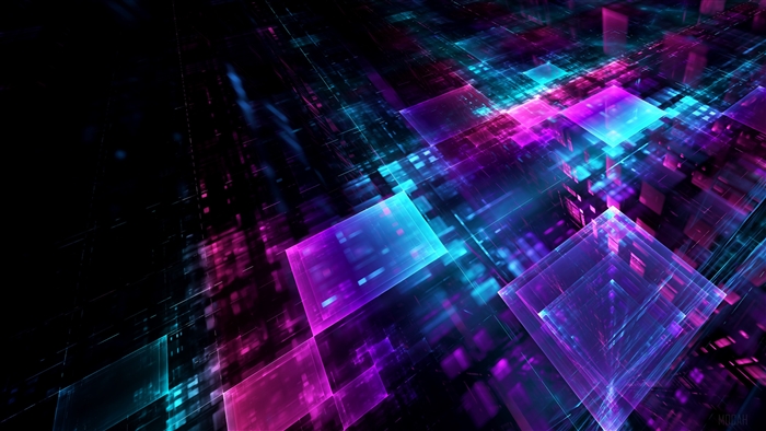 Abstract Digital Art Cubes 4K