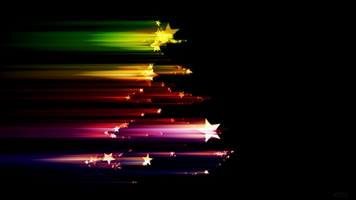 Colorful light rays and stars 4K