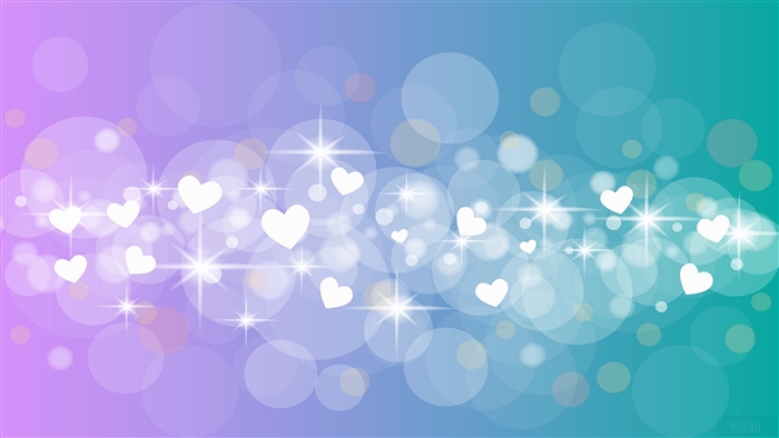 Hearts and Glitter on a Gradient Background 4K