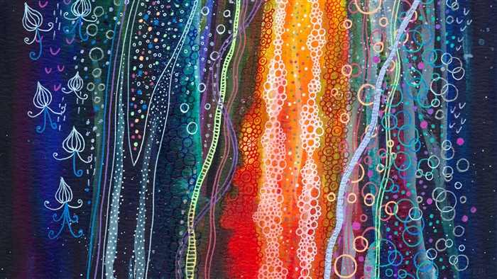 Multicolored Abstract Patterns with Lines and Spots 4K