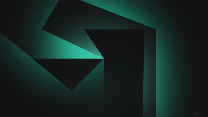 Abstract geometric shapes with teal lighting 4K