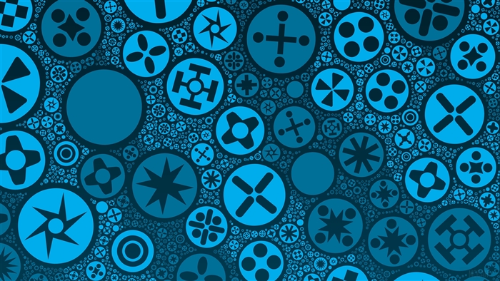 Blue Geometric Shapes and Circles Pattern 4K