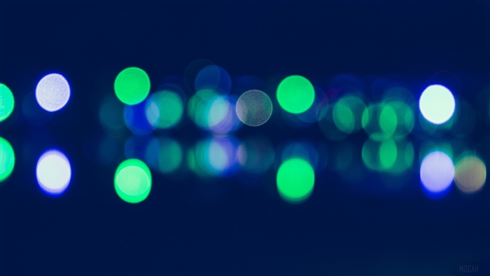 Bokeh lights in green and blue 4K