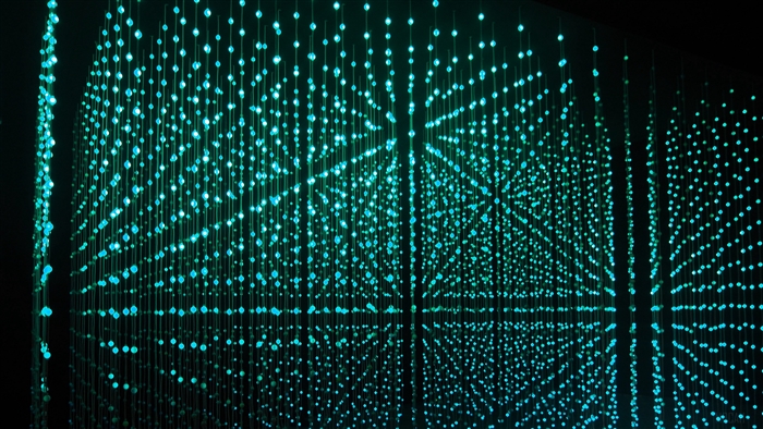 Structure of glowing blue dots in dark