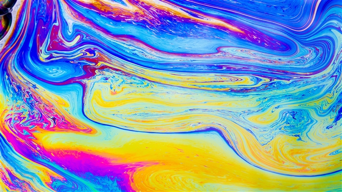 Colorful wavy paint lines 4K