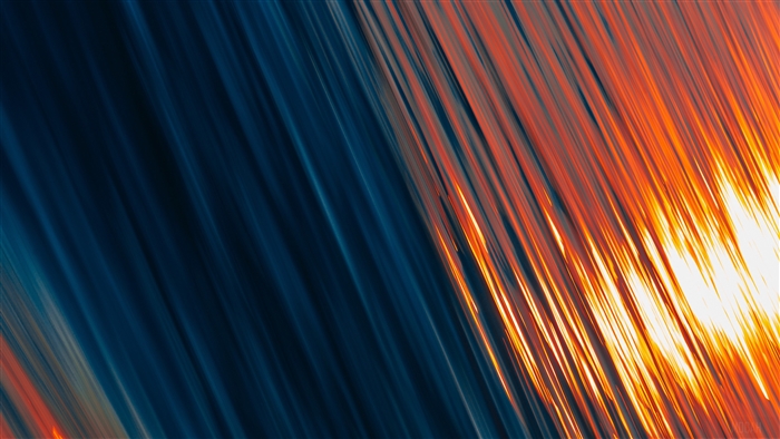 Abstract diagonal lines of blue and orange light 4K