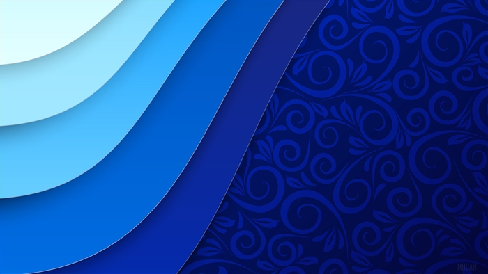 Abstract Blue Curved Layers and Floral Texture 4K