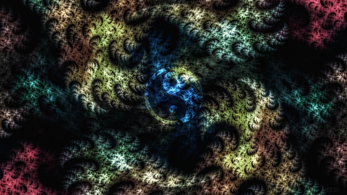 Fractal Yin-Yang Symbol with Swirling Patterns 4K