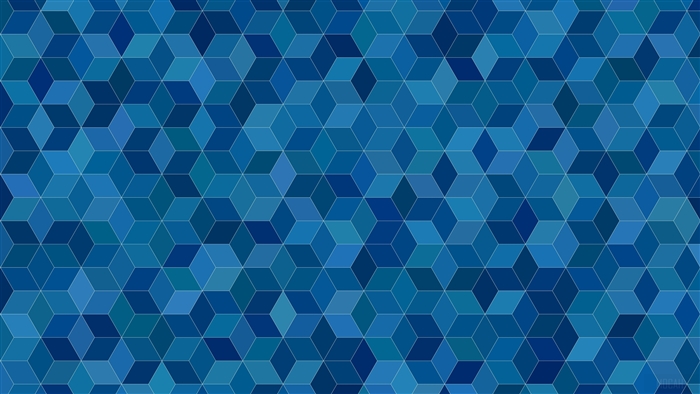 Blue Geometric Cube Pattern 4K