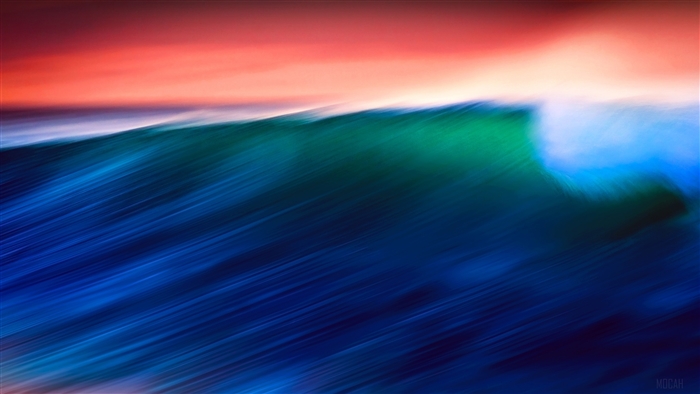 Abstract wave with red and blue sky
