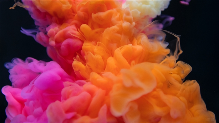 Colored smoke bunches in orange and pink 4K