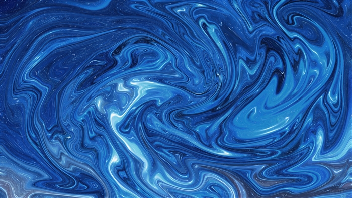 Blue Marbling with White Swirls 4K
