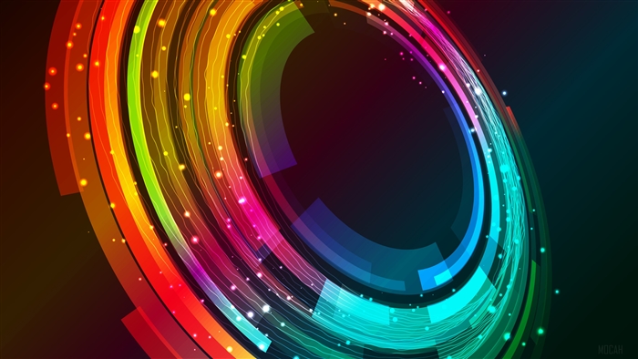 Abstract Rainbow Circle Rotation 4K