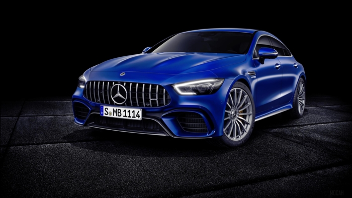Blue Mercedes-AMG GT 63 4MATIC 4 Door Coupe 2018 4K