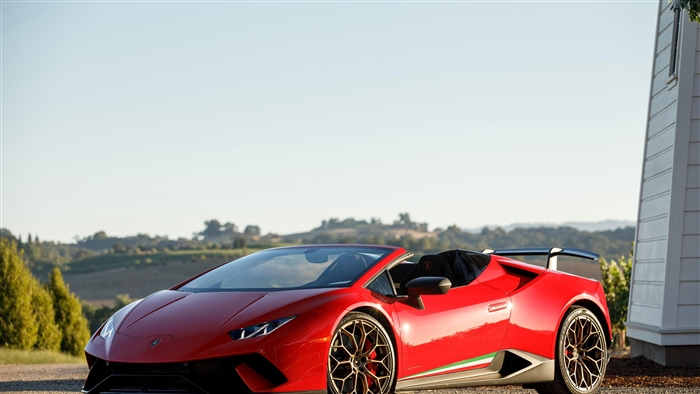 Red Lamborghini Huracan Performante Spyder 4K