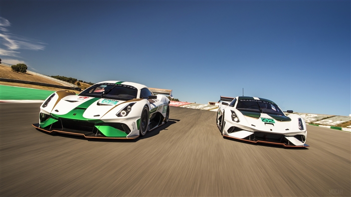 Two Brabham BT62 race cars on a track
