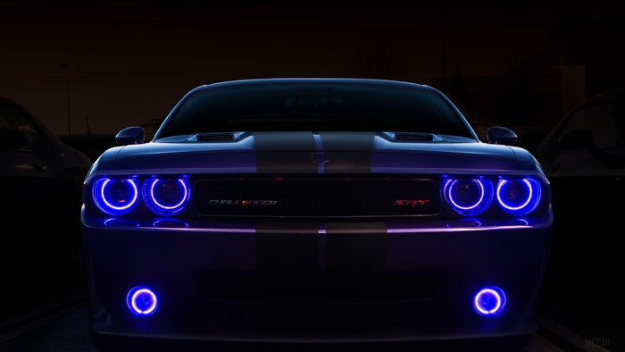 Dodge Challenger SRT with Blue Angel Lights 4K
