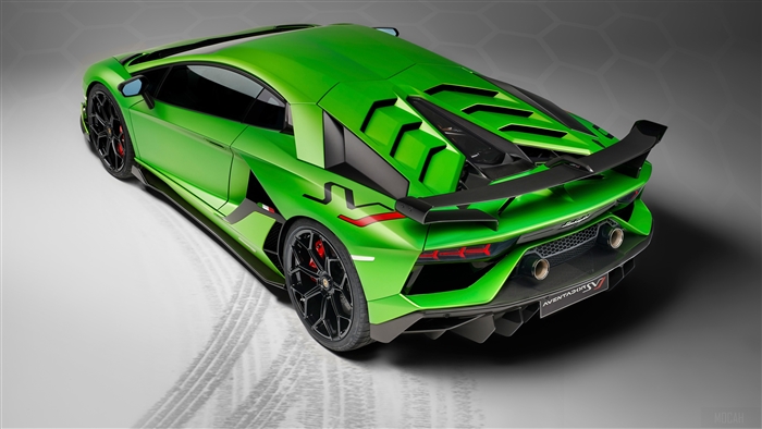 Lamborghini Aventador SVJ Rear Upper View 4K
