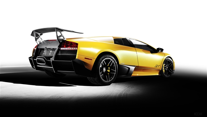 Yellow Lamborghini Murcielago LP670-4 SV 4K