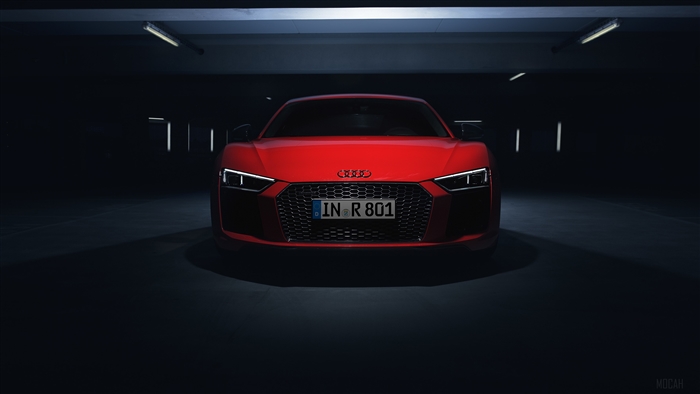 Audi R8 V10 Plus 2018 Front View 4K